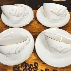 * 3A Tea cup & saucer set of 4 Kaysons golden rhapsody fine china japan